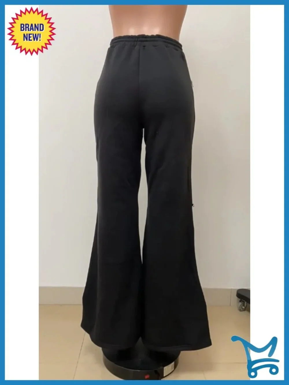 Wide Leg Baggy Sweatpants High Waisted Y2K Multi Zipper Drawstring Cargo Pants - Picture 6 of 6